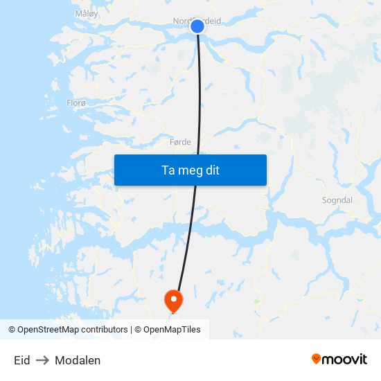 Eid to Modalen map