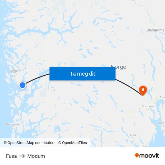 Fusa to Modum map