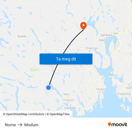 Nome to Modum map