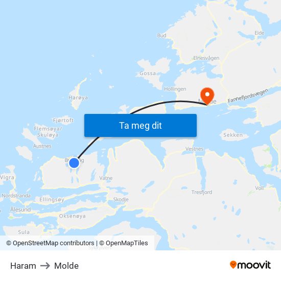 Haram to Molde map
