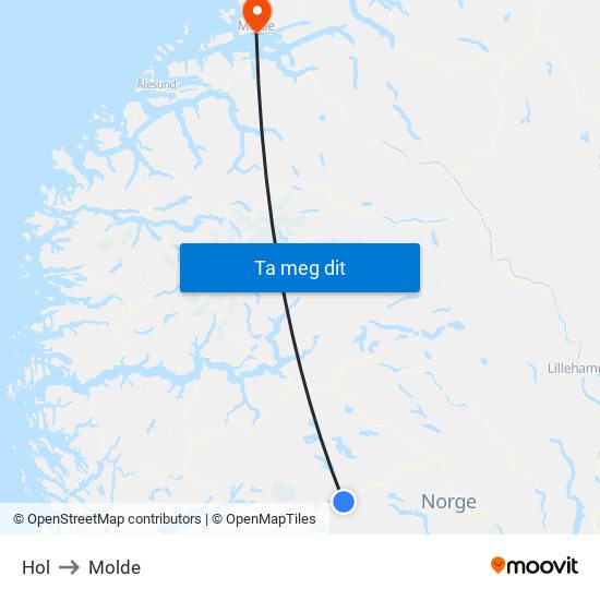 Hol to Molde map