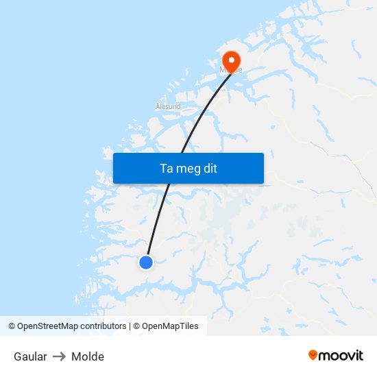 Gaular to Molde map