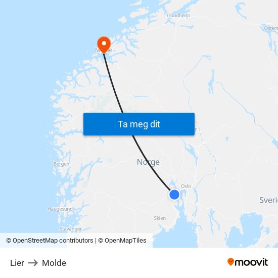 Lier to Molde map