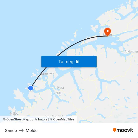 Sande to Molde map