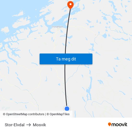 Stor-Elvdal to Mosvik map