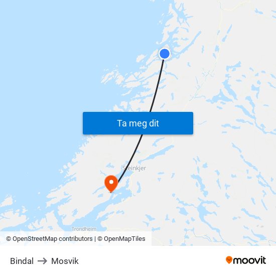 Bindal to Mosvik map
