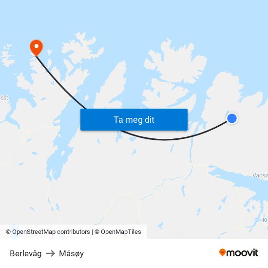 Berlevåg to Måsøy map
