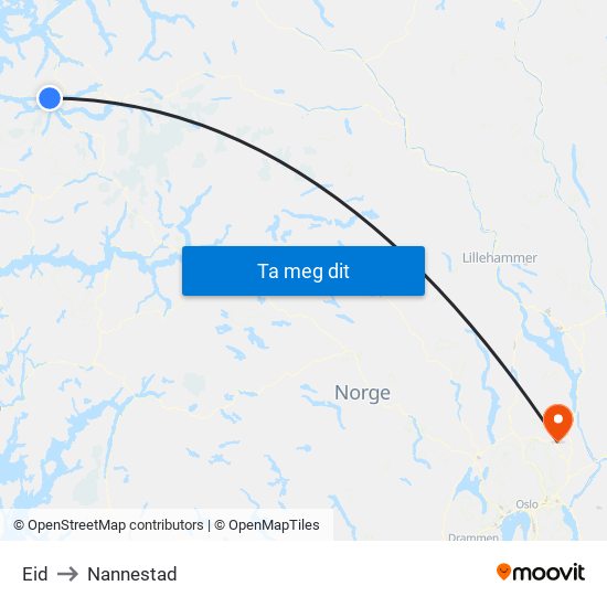 Eid to Nannestad map