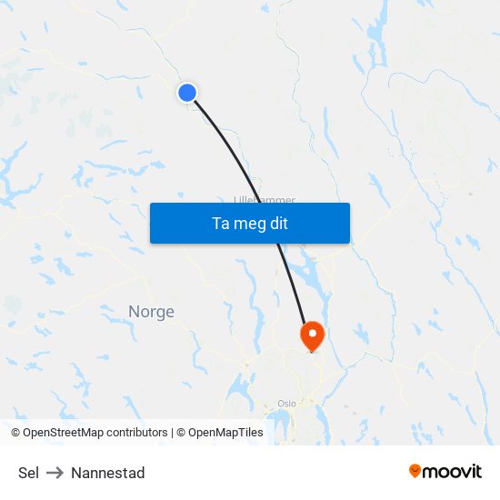Sel to Nannestad map
