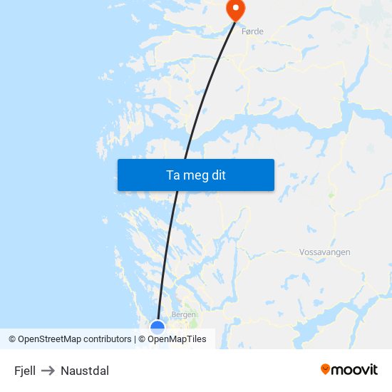 Fjell to Naustdal map