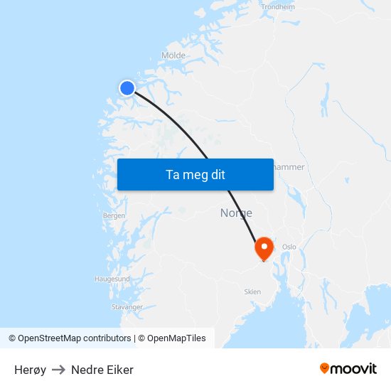 Herøy to Nedre Eiker map