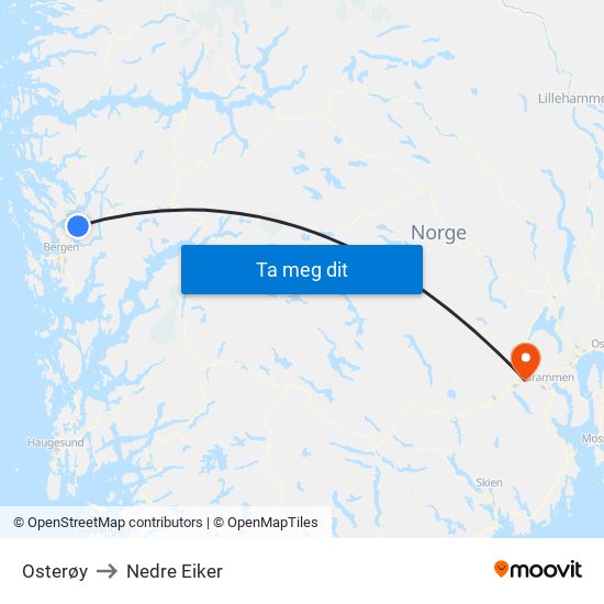 Osterøy to Nedre Eiker map