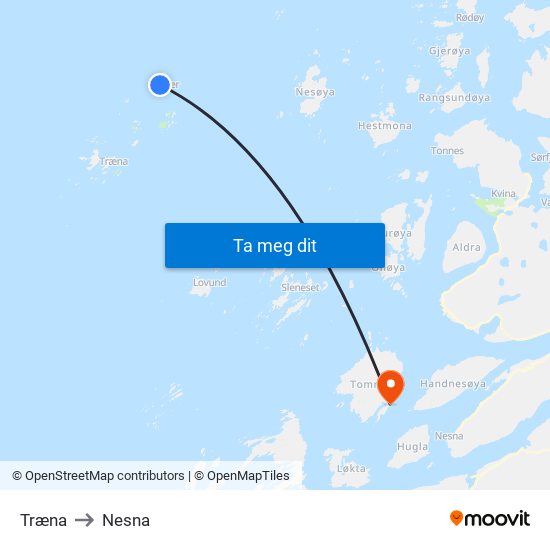 Træna to Nesna map