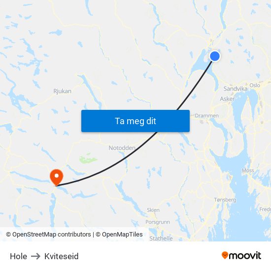 Hole to Kviteseid map