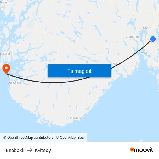 Enebakk to Kvitsøy map