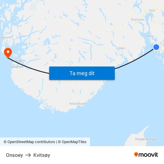 Onsoey to Kvitsøy map