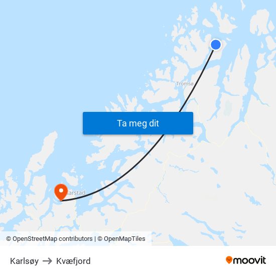 Karlsøy to Kvæfjord map