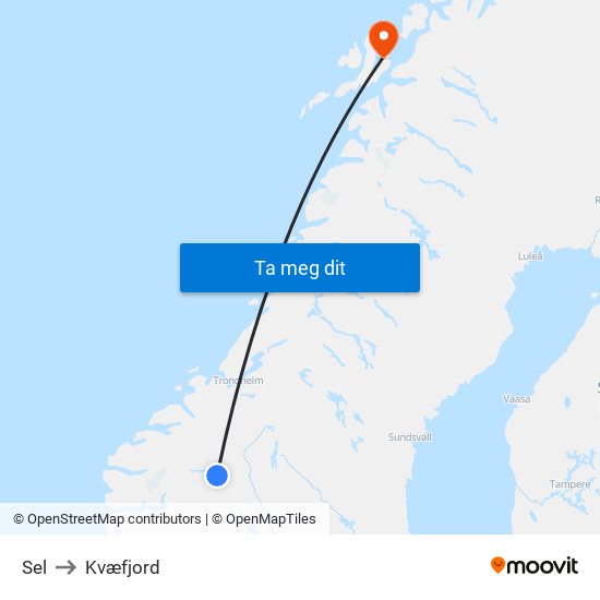 Sel to Kvæfjord map