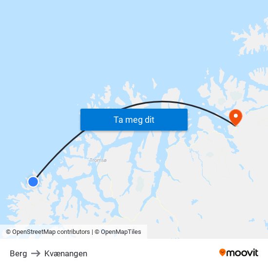 Berg to Kvænangen map