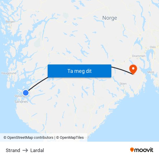 Strand to Lardal map