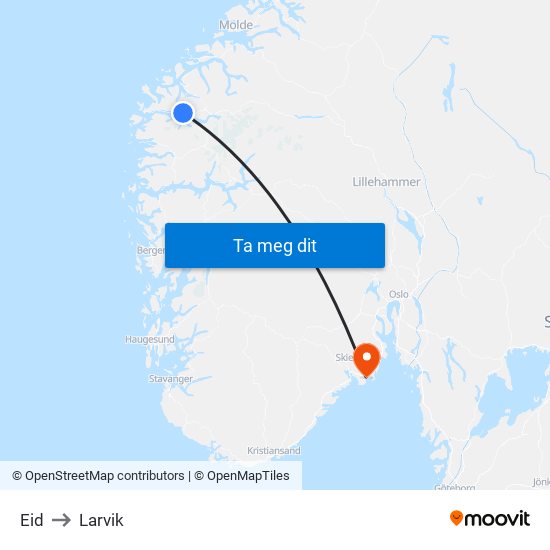 Eid to Larvik map