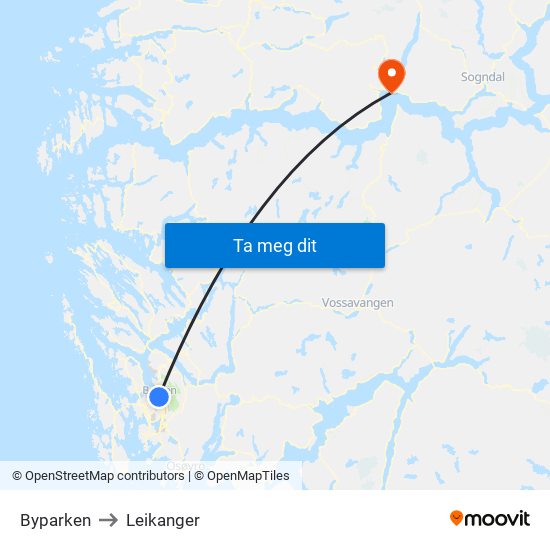 Byparken to Leikanger map