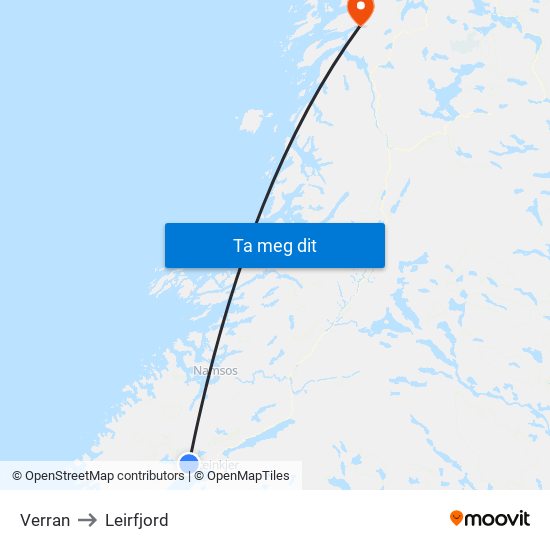 Verran to Leirfjord map