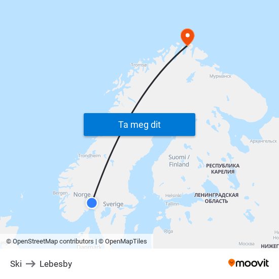 Ski to Lebesby map