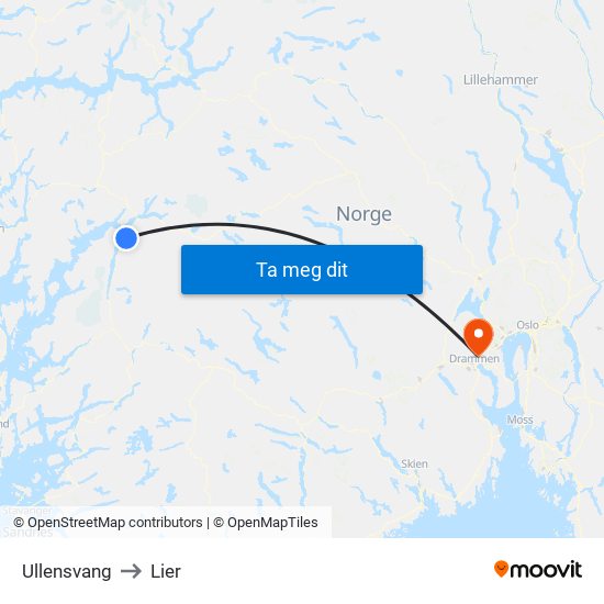 Ullensvang to Lier map