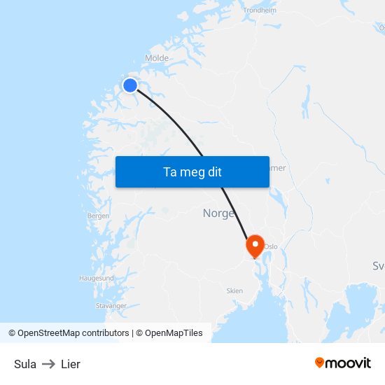 Sula to Lier map