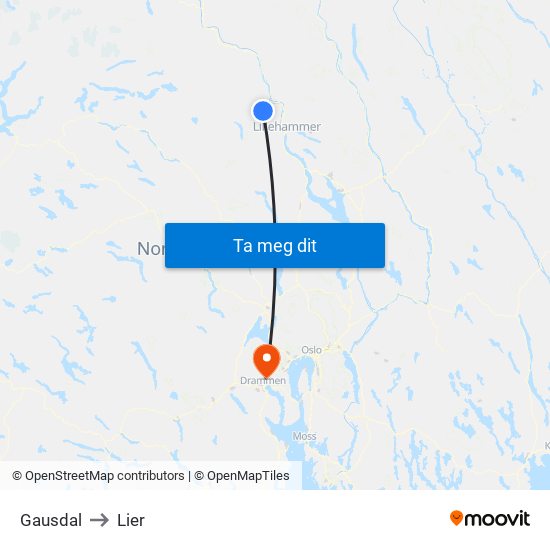 Gausdal to Lier map