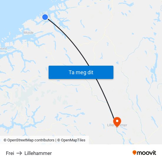 Frei to Lillehammer map