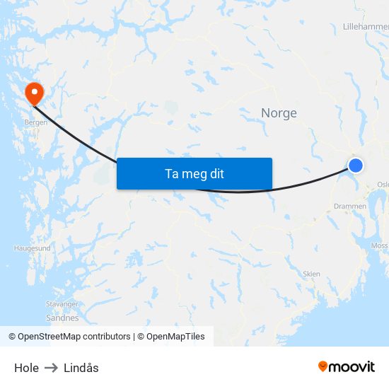 Hole to Lindås map