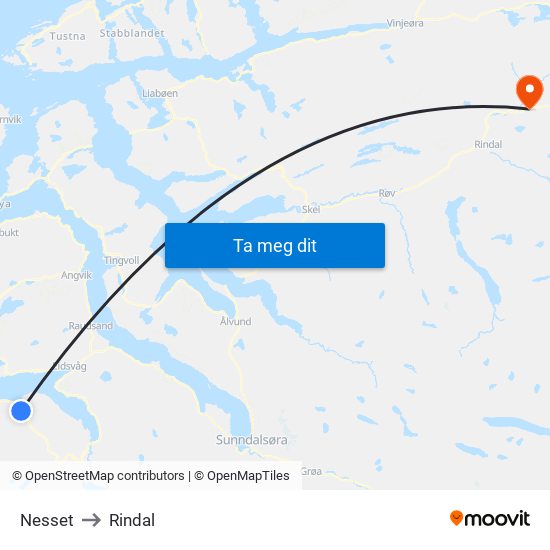 Nesset to Rindal map
