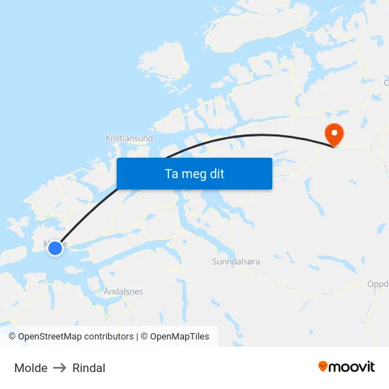Molde to Rindal map