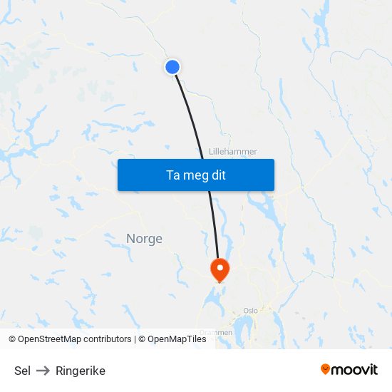 Sel to Ringerike map