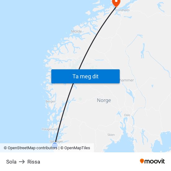 Sola to Rissa map