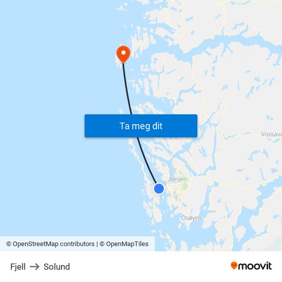 Fjell to Solund map