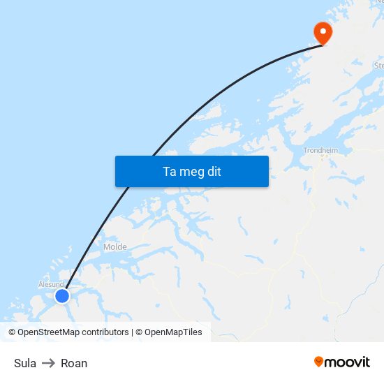 Sula to Roan map