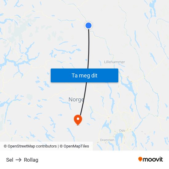 Sel to Rollag map