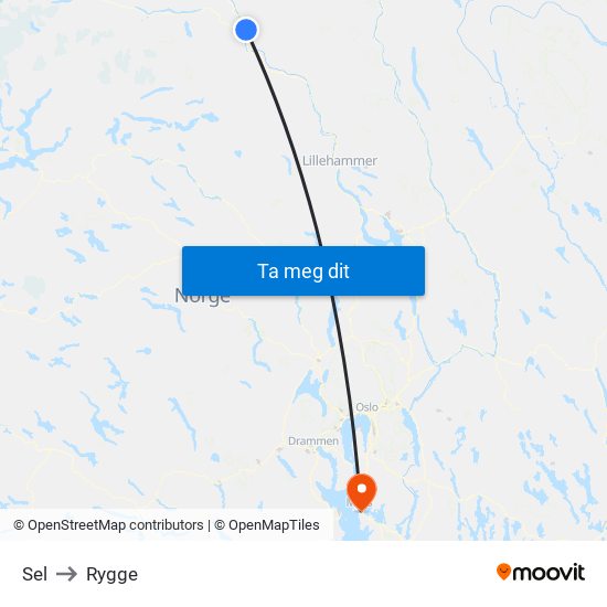 Sel to Rygge map