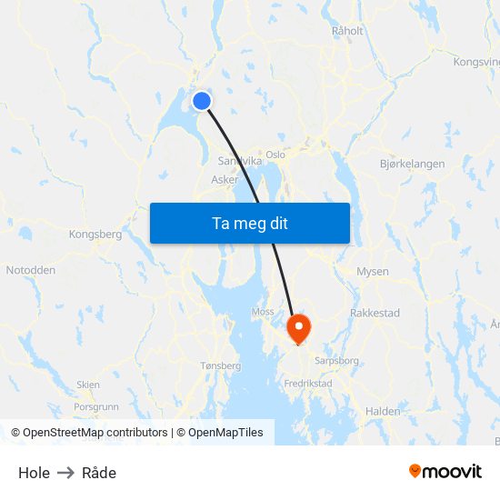 Hole to Råde map