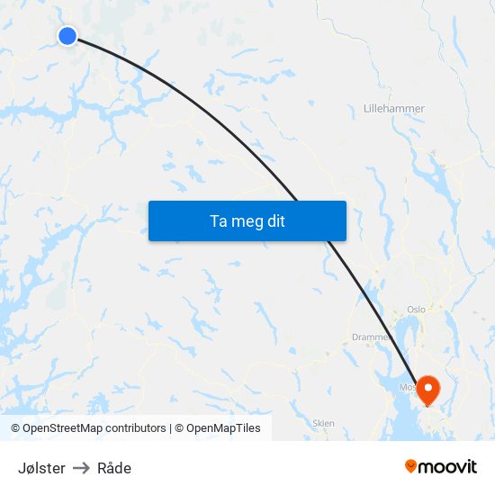 Jølster to Råde map