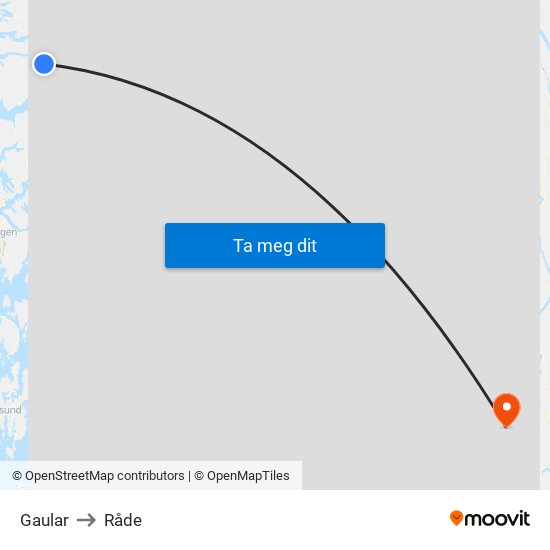 Gaular to Råde map