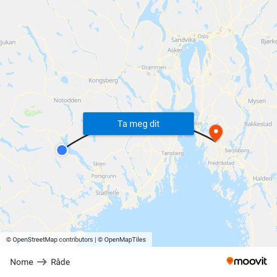Nome to Råde map