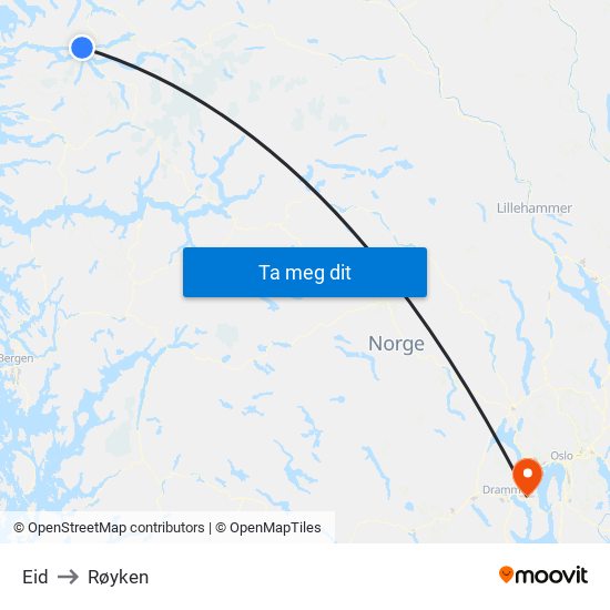 Eid to Røyken map