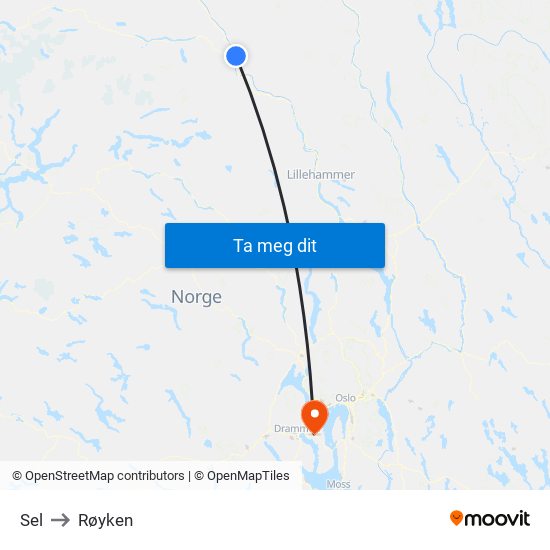 Sel to Røyken map