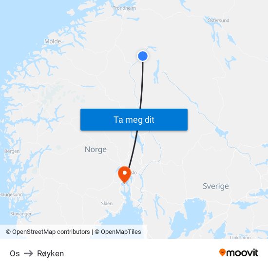 Os to Røyken map