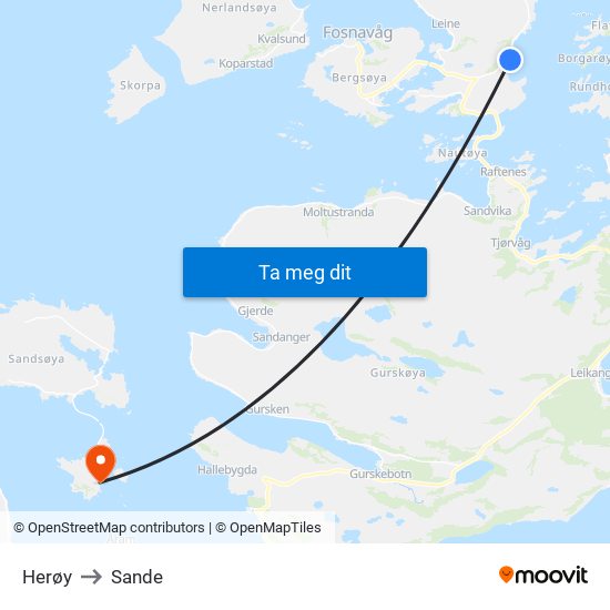 Herøy to Sande map