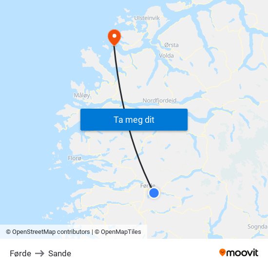 Førde to Sande map